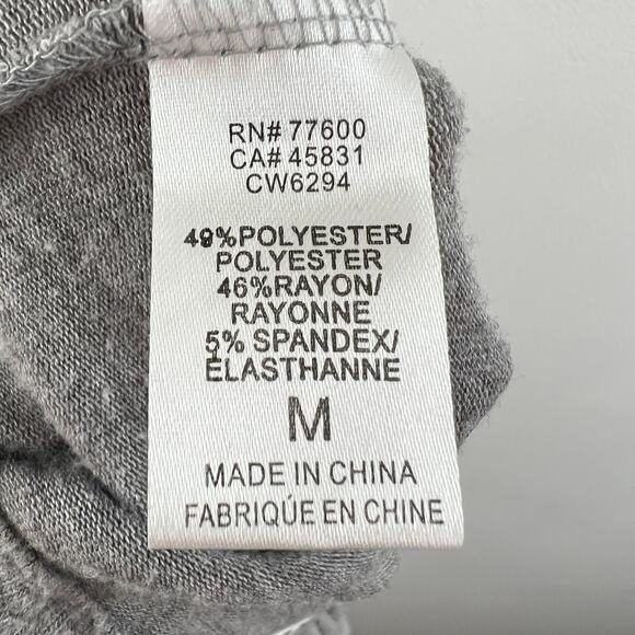 CHASER Gray Elastic Drawstring Waist Pull On Casual Cropped Joggers Sz M Medium - Picture 6 of 7